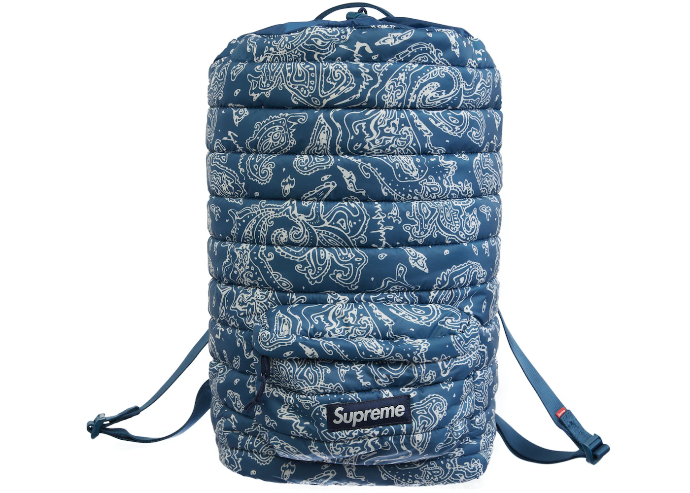 Supreme Puffer Backpack Blue Paisley