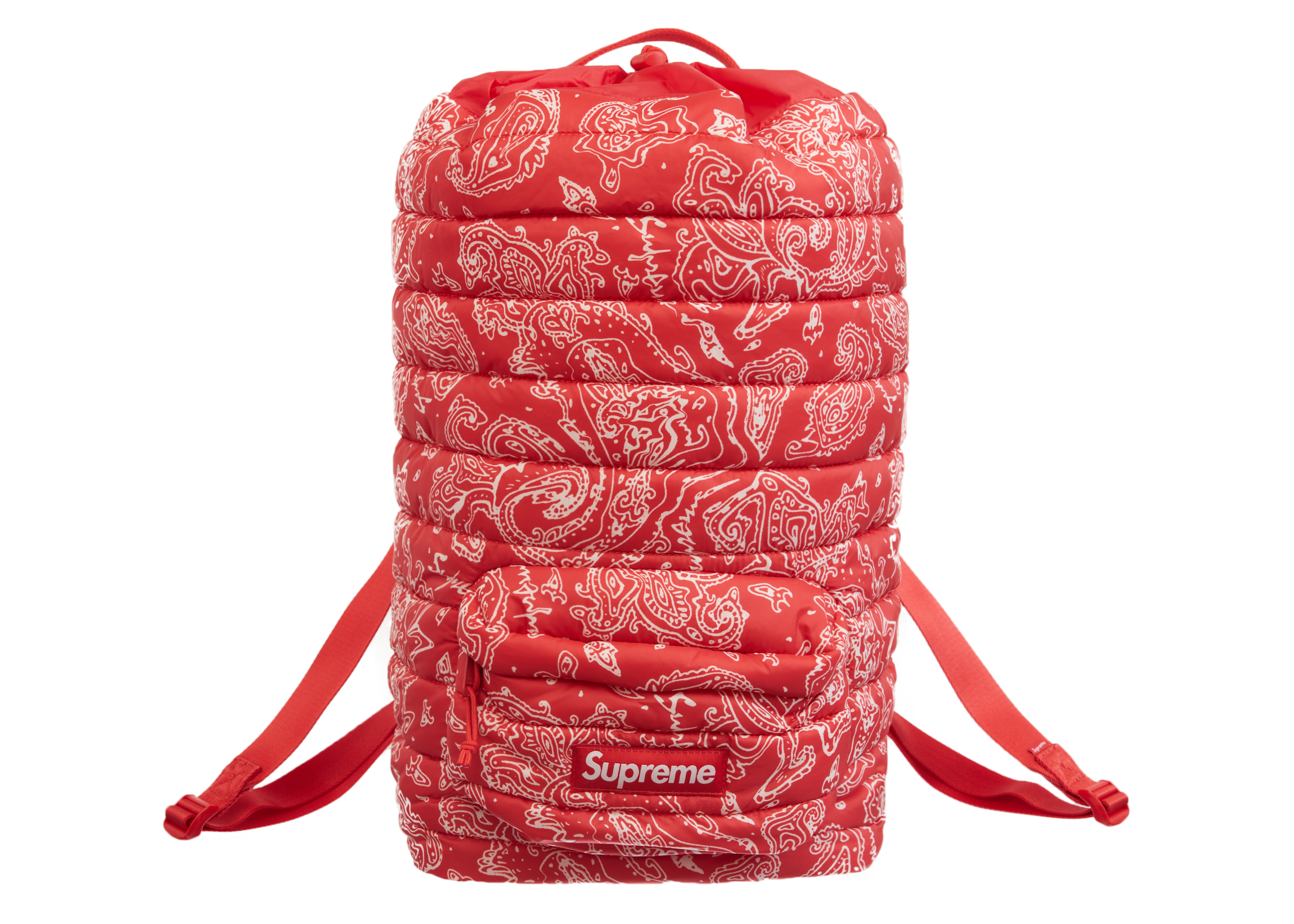 Supreme Puffer Backpack Red Paisley - FW22 - JP