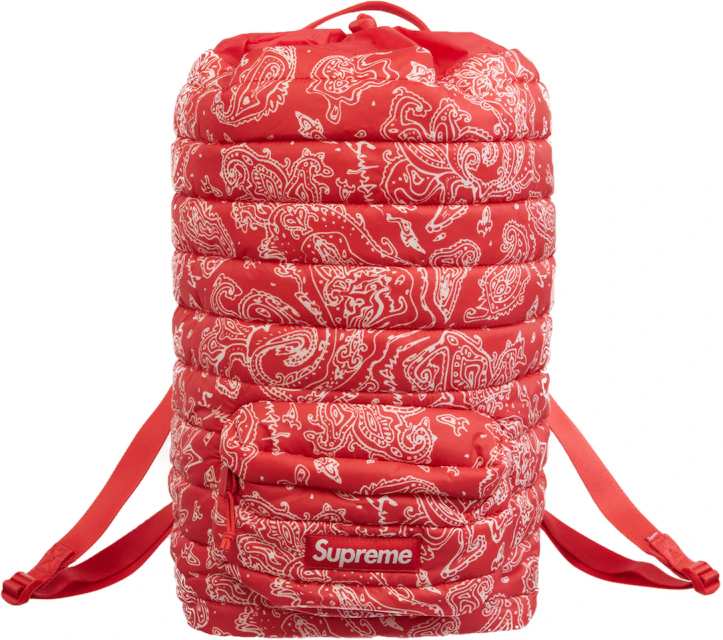 Supreme Puffer Backpack Red Paisley - FW22 - JP