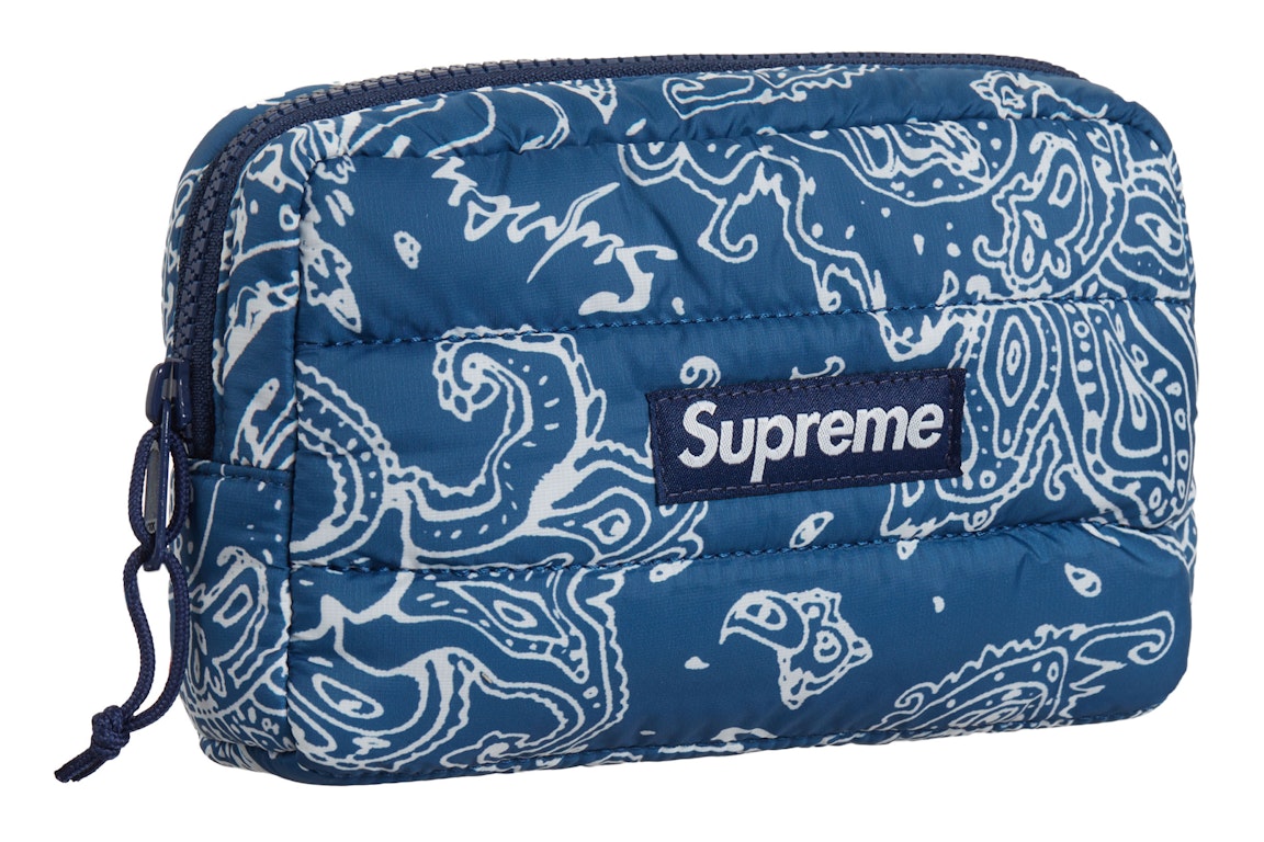 Pre-owned Supreme Puffer Pouch Blue Paisley