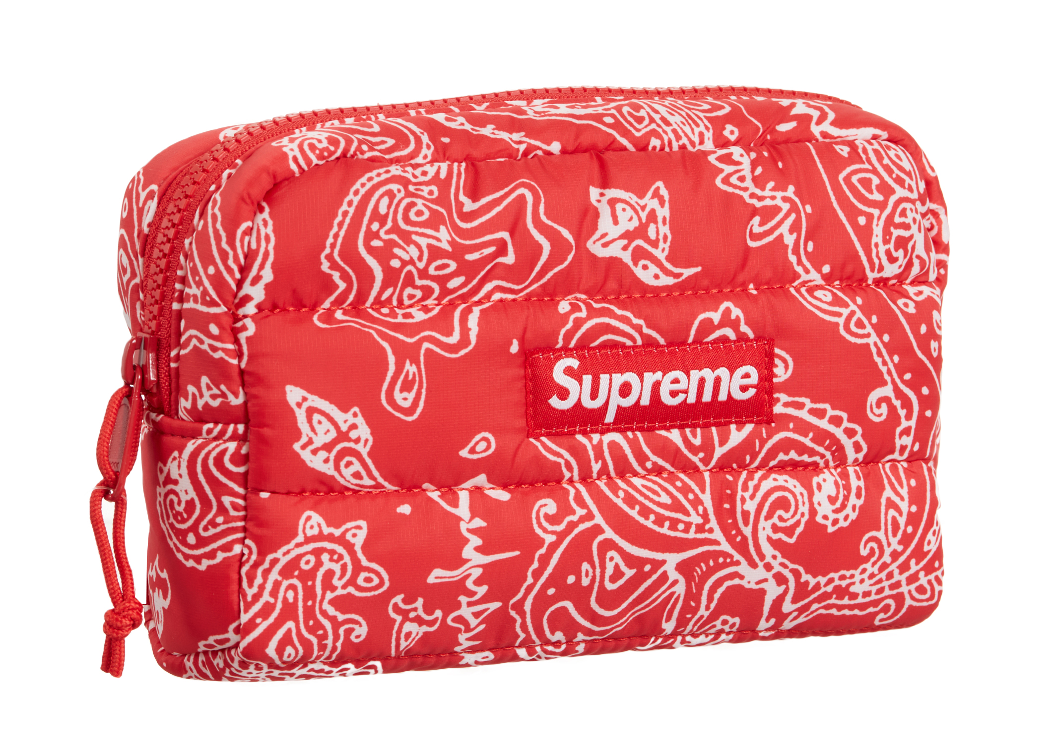 Supreme Puffer Pouch Red Paisley - FW22 - JP