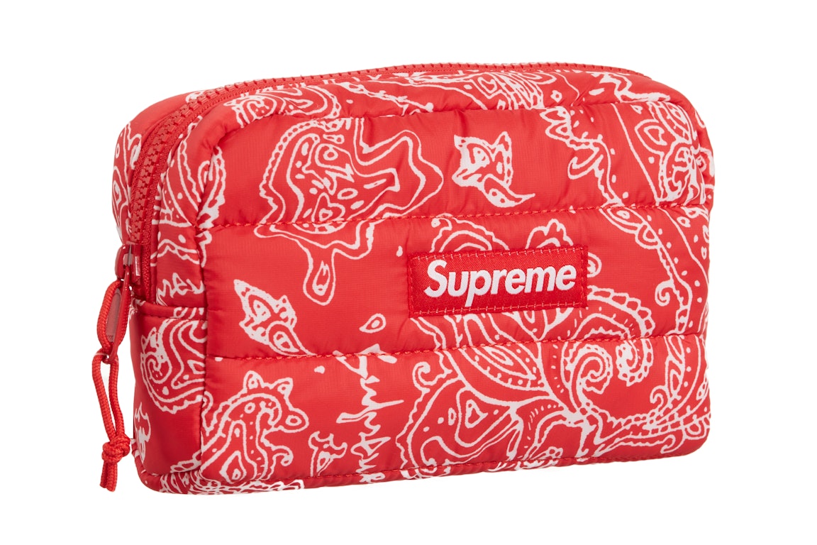 Pre-owned Supreme Puffer Pouch Red Paisley