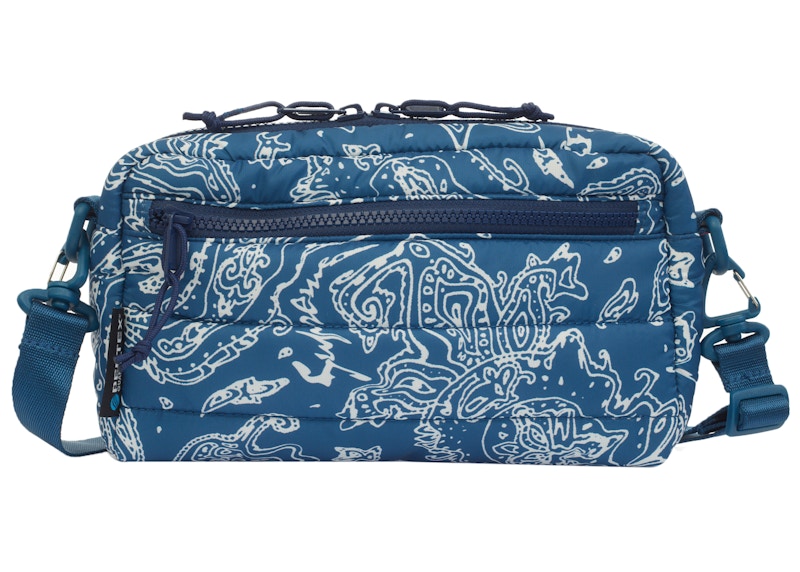 Supreme Puffer Side Bag Blue Paisley FW22 US