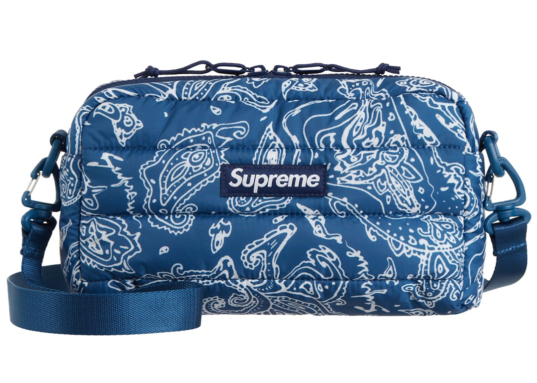 Pre-owned Supreme Puffer Side Bag Blue Paisley