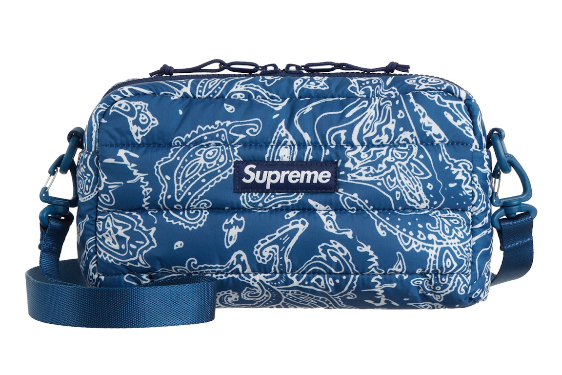 Pre-owned Supreme Puffer Side Bag Blue Paisley