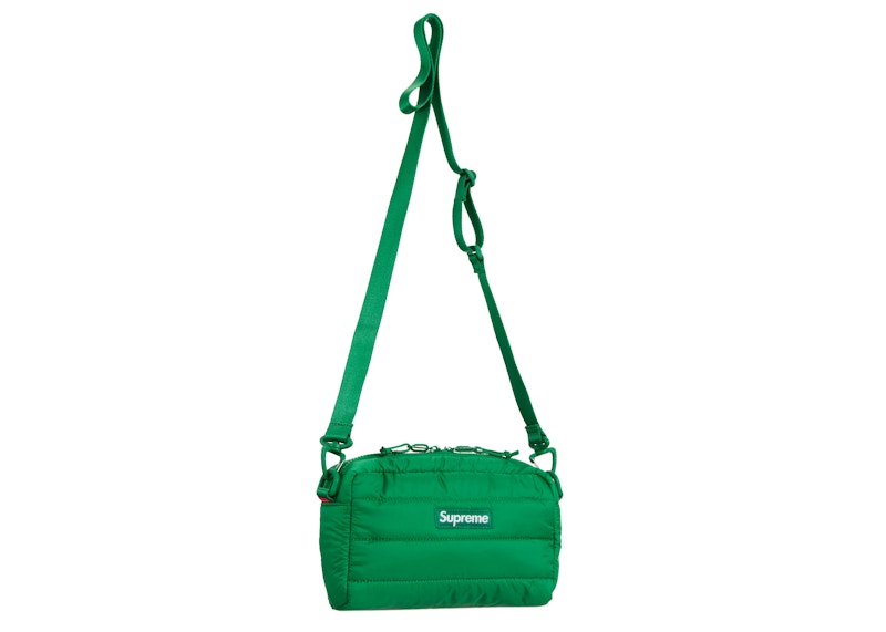 メンズsupreme puffer side bag green ショルダー グリーン