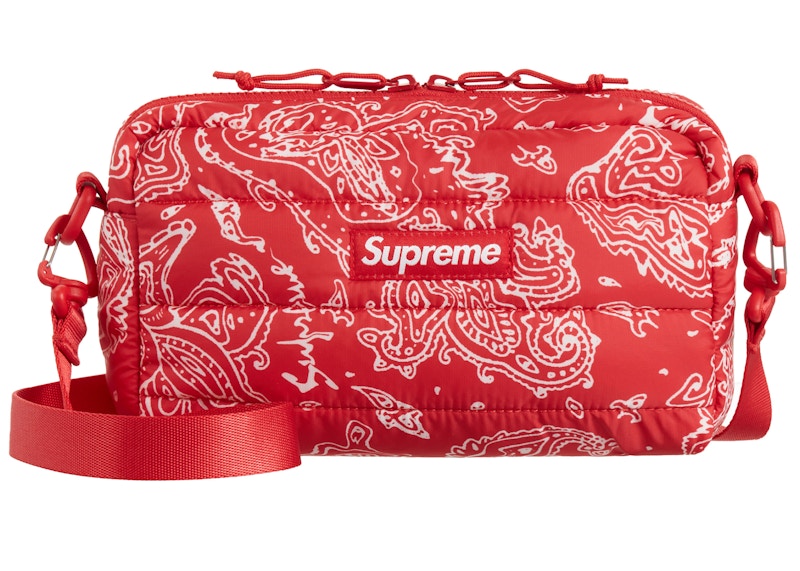 Supreme Puffer Side Bag Red Paisley