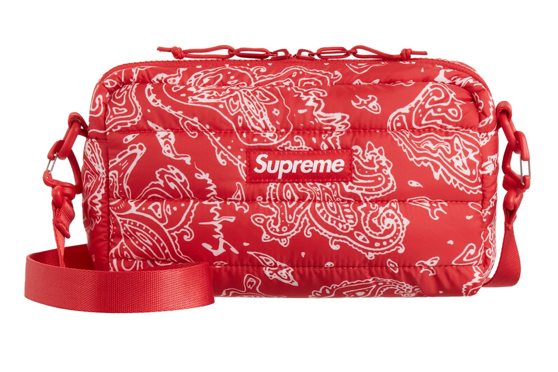 Pre-owned Supreme Puffer Side Bag Red Paisley