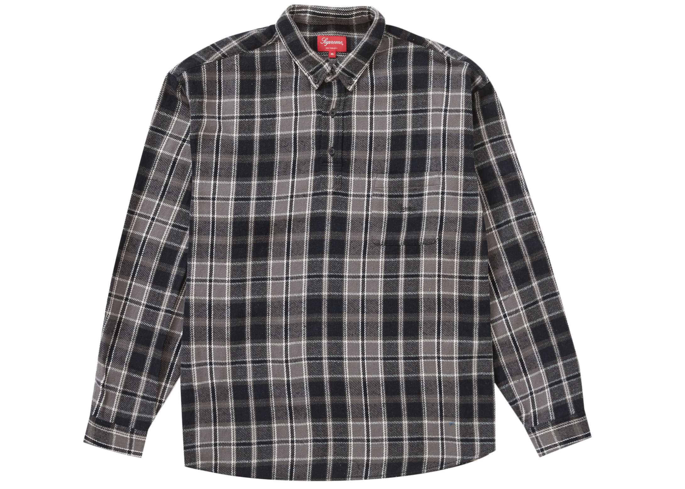 Supreme Pullover Plaid Flannel Shirt Black - SS23 Men's - US