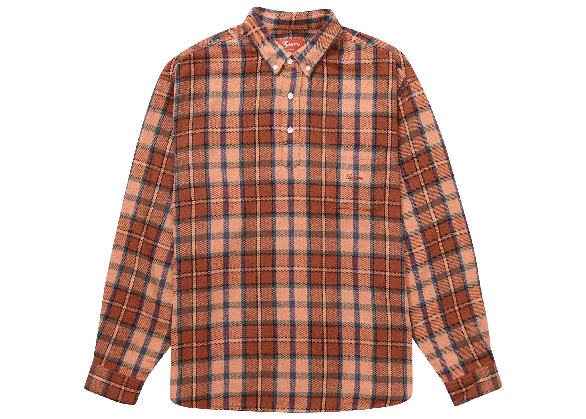 Supreme Pullover Plaid Flannel Shirt Pink Men's - SS23 - US