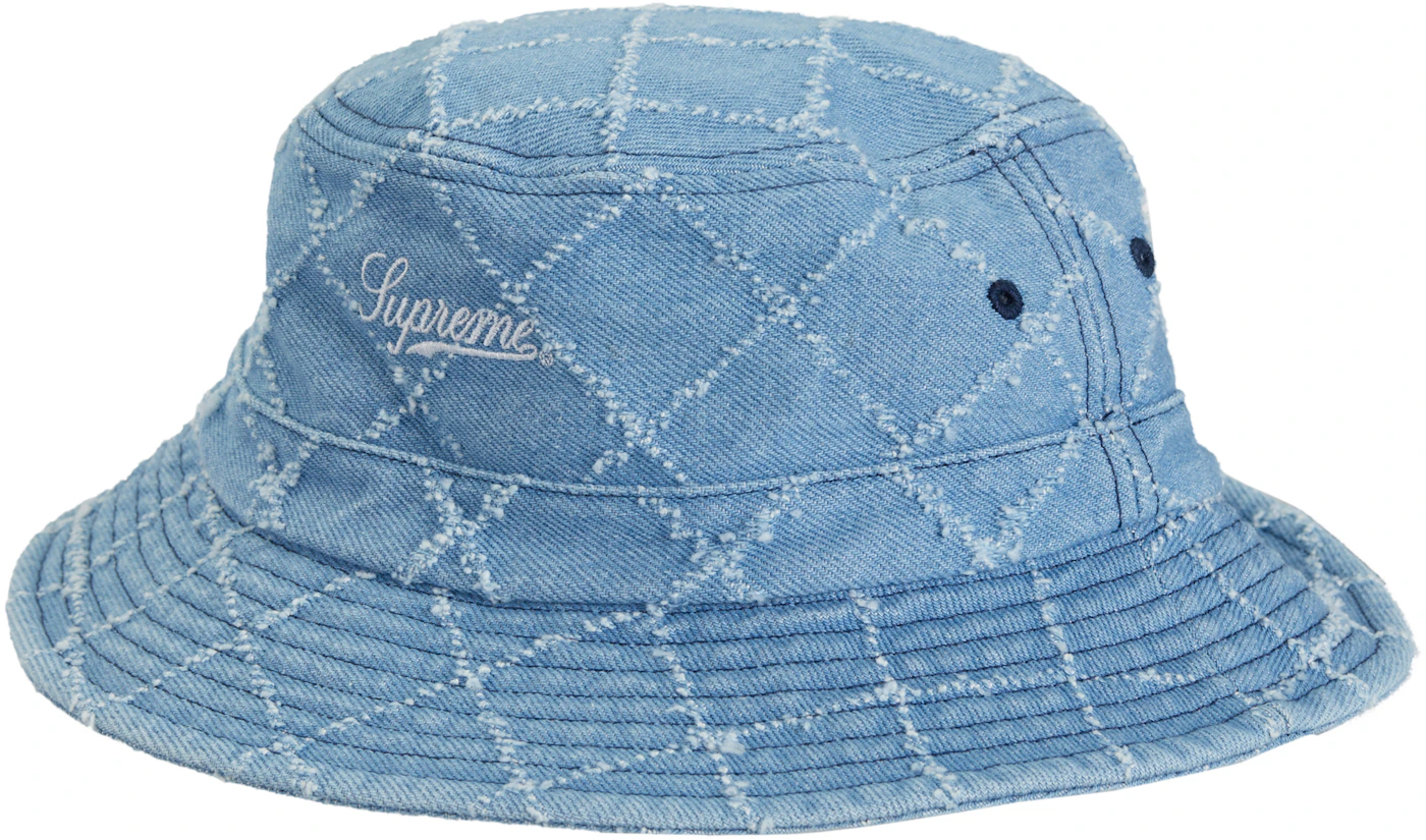 Supreme - Black Fat Tip 'LV' Jacquard Logo Denim Bucket Hat