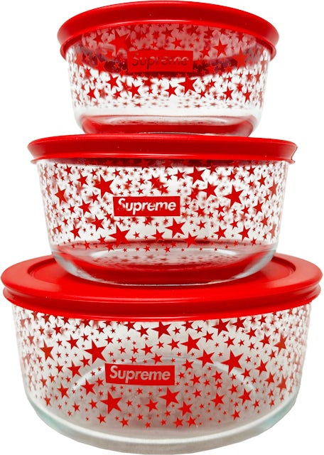 Supreme Pyrex Bowls (Set of 3) Red
