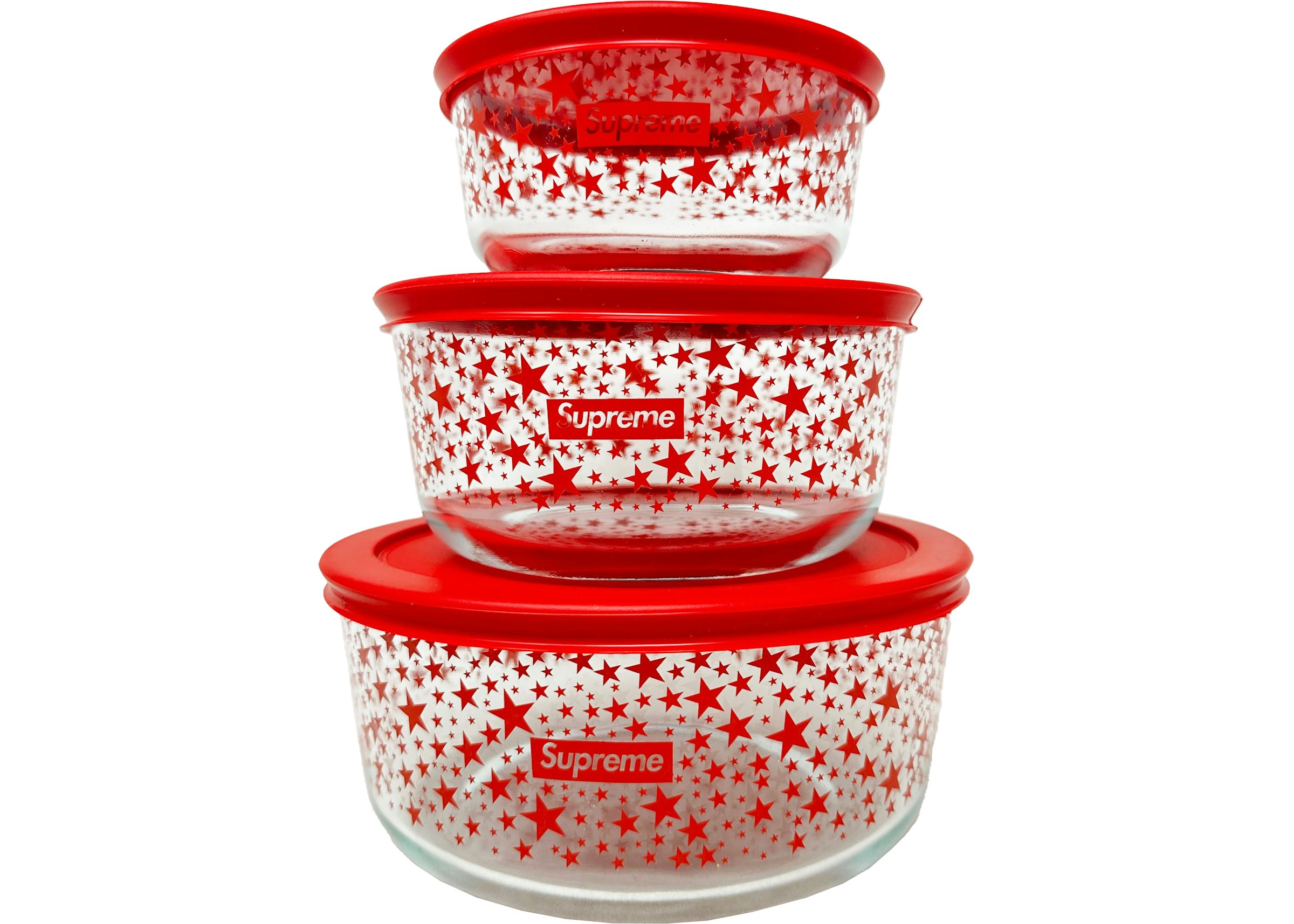Supreme Pyrex Bowls (Set of 3) Red - FW23 - US