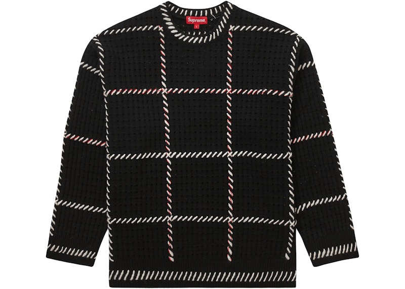 Supreme シュプリーム Quilt Stitch Sweater Black 黑 L