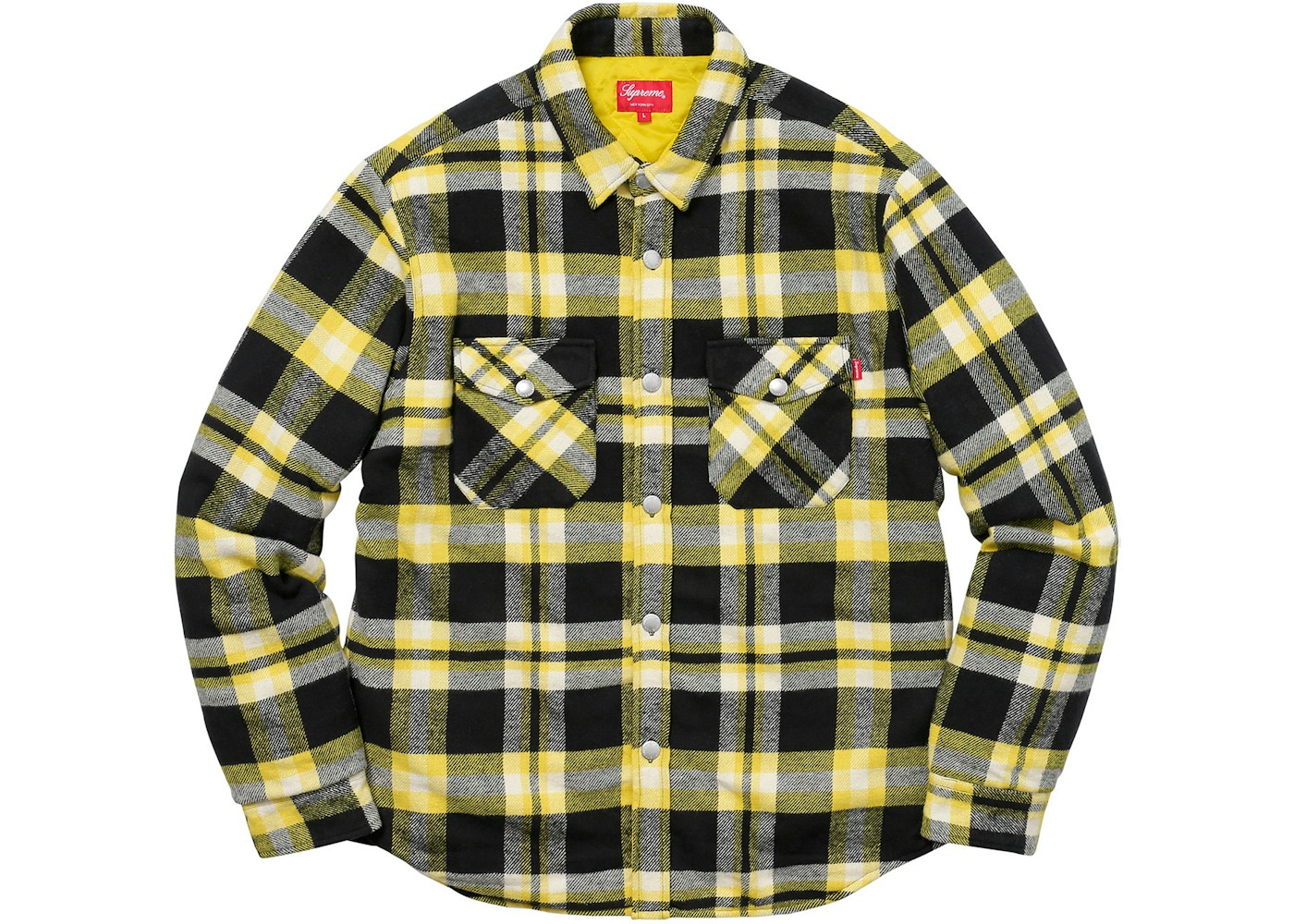 Supreme Quilted Arc Logo Flannel Shirt Yellow - FW17