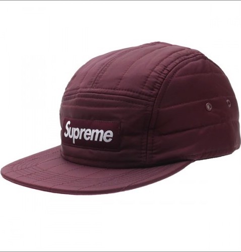 Supreme Quilted Camp Cap Burgundy - FW16 - US