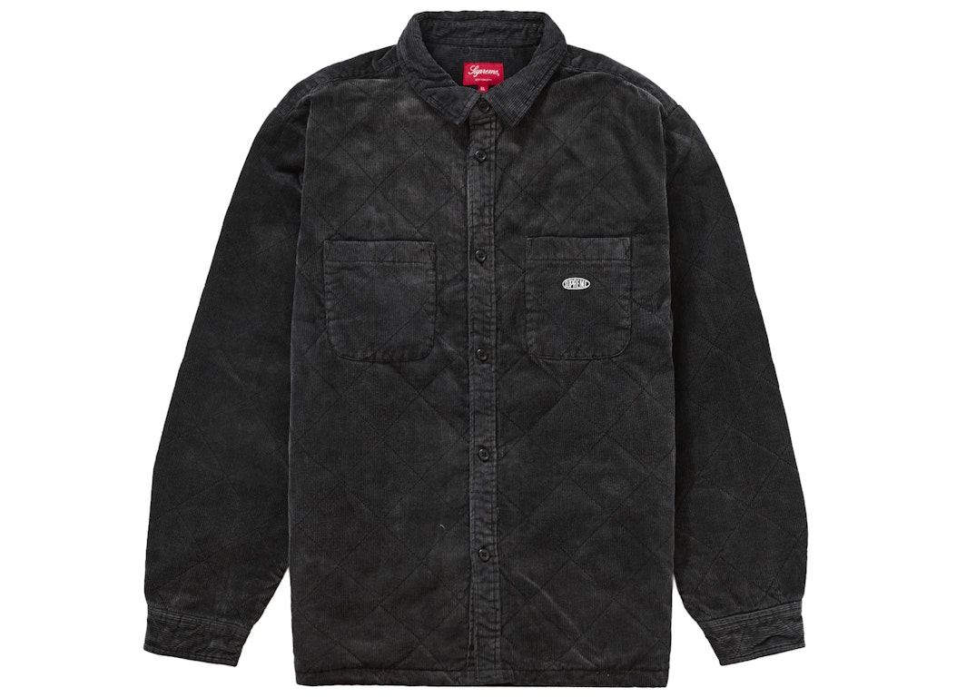 Pre-owned Supreme Quilted Corduroy Shirt Black