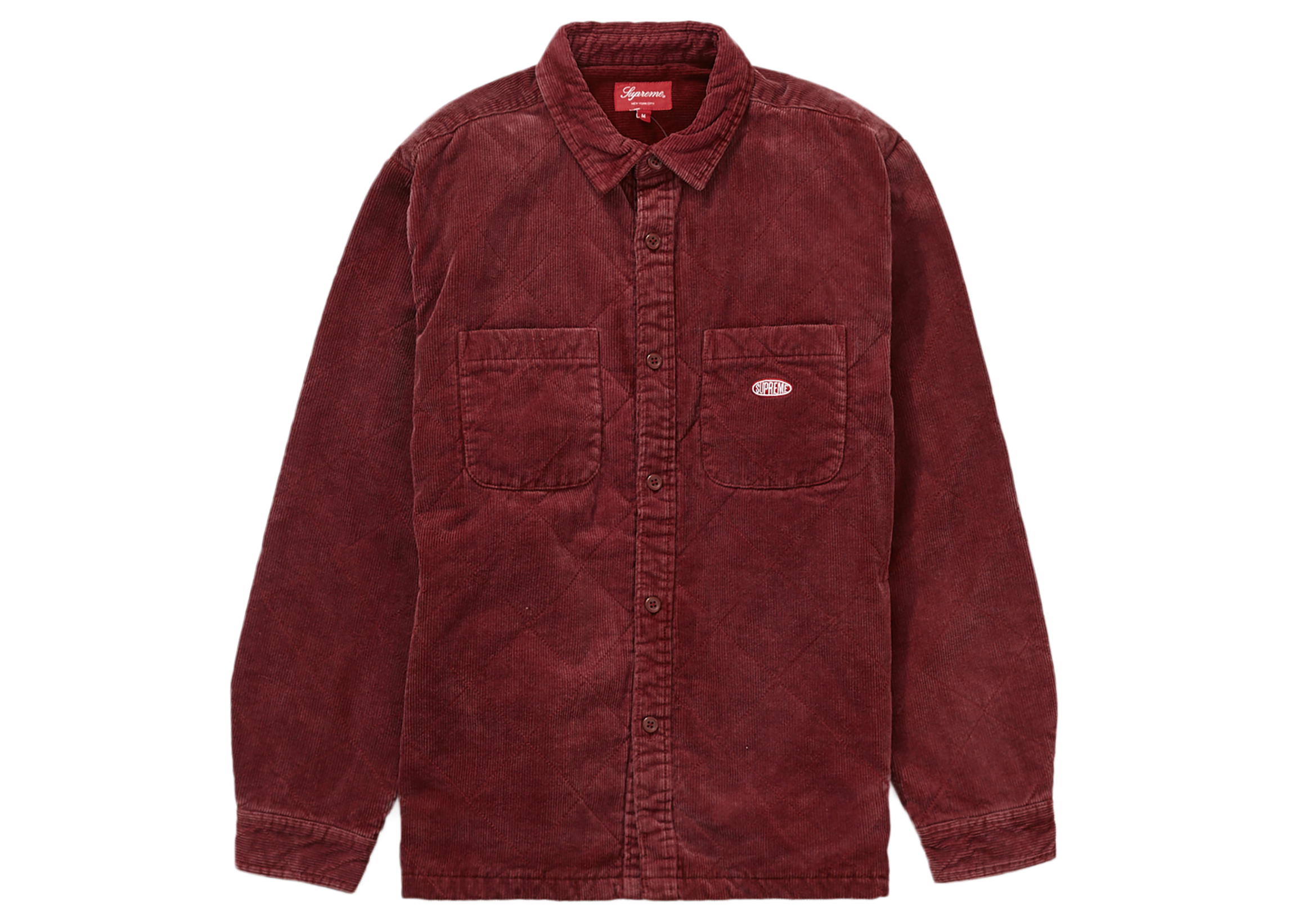 Supreme Quilted Corduroy Shirt Rust Men's - FW22 - US
