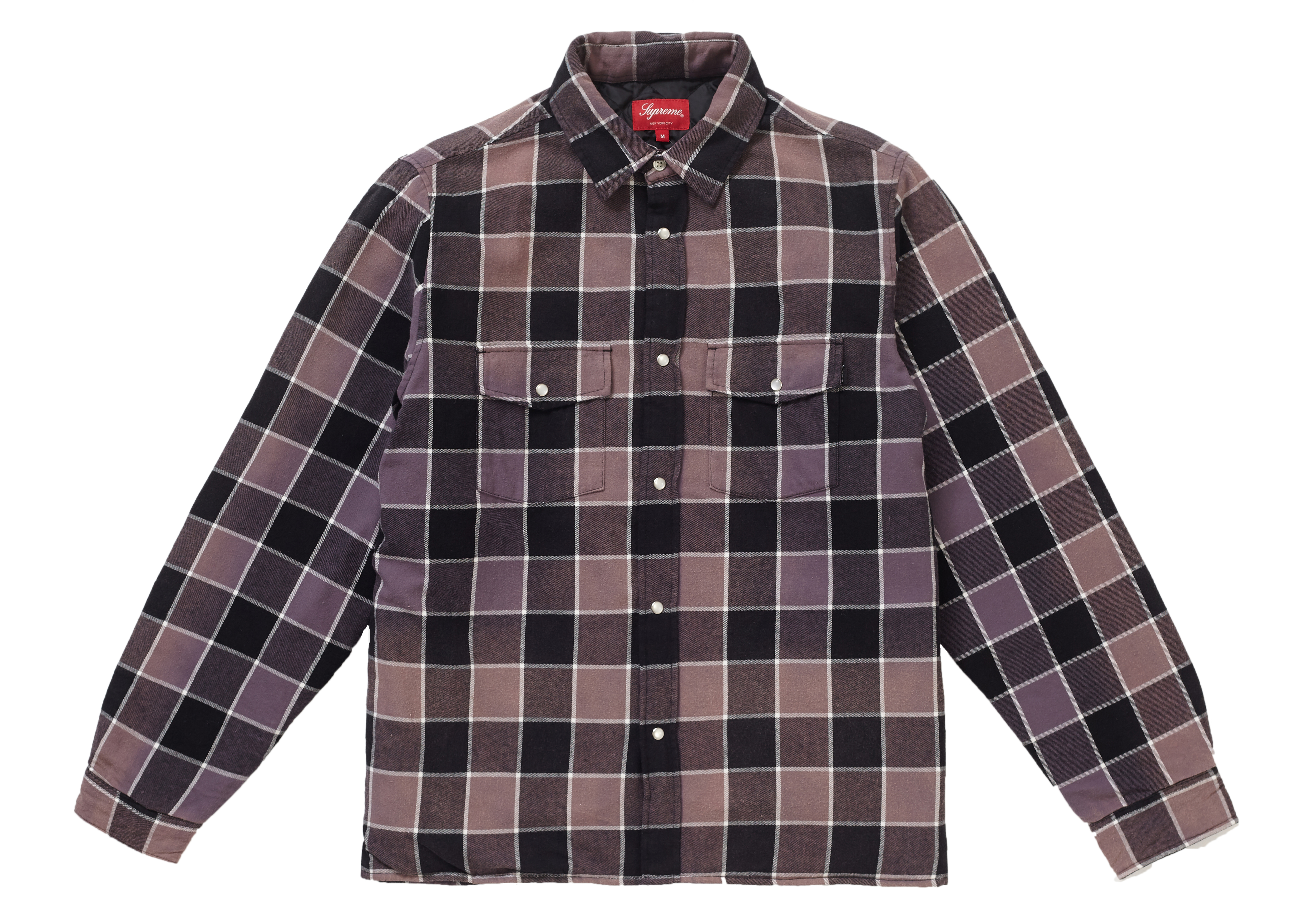 Supreme Quilted Faded Plaid Shirt Black - FW18 Men's - US