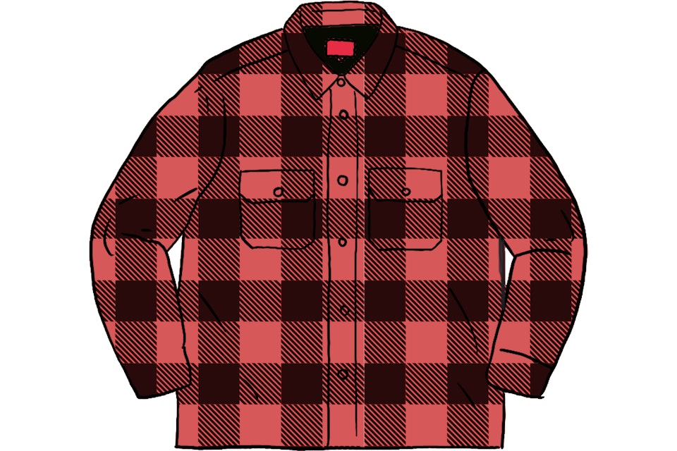 Supreme Quilted Flannel Shirt Red - FW20 Men's - US