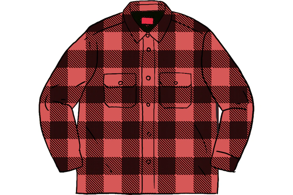 Supreme Quilted Flannel Shirt Red - FW20 - US
