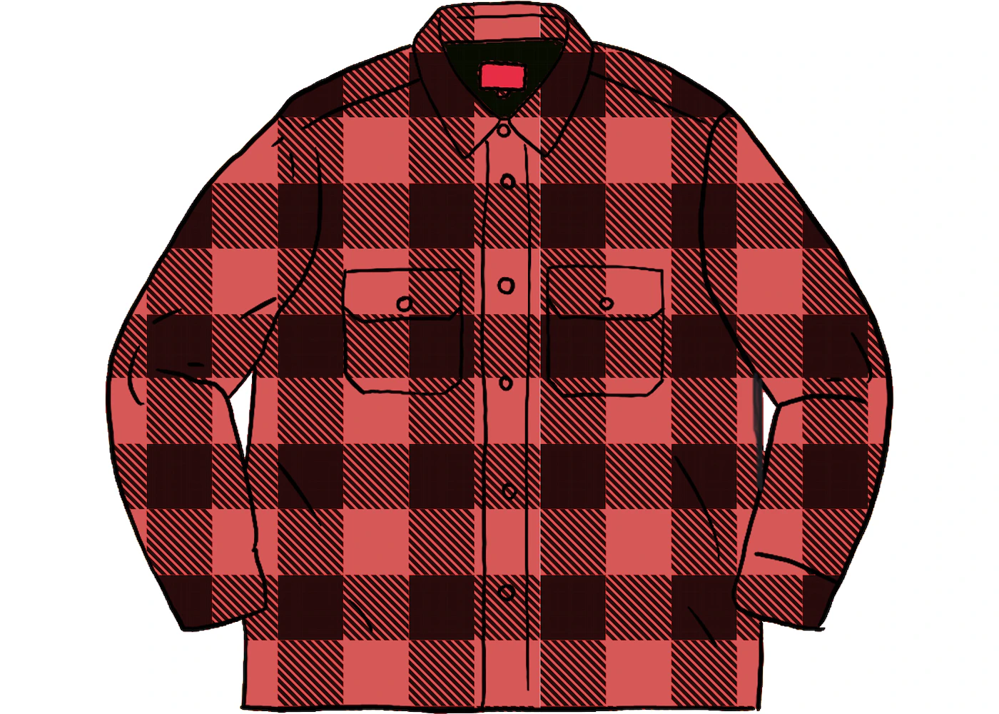 Supreme Quilted Flannel Shirt Red - FW20 Men's - US