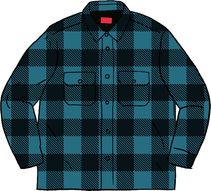 Supreme Quilted Flannel Shirt Teal Men's - FW20 - US