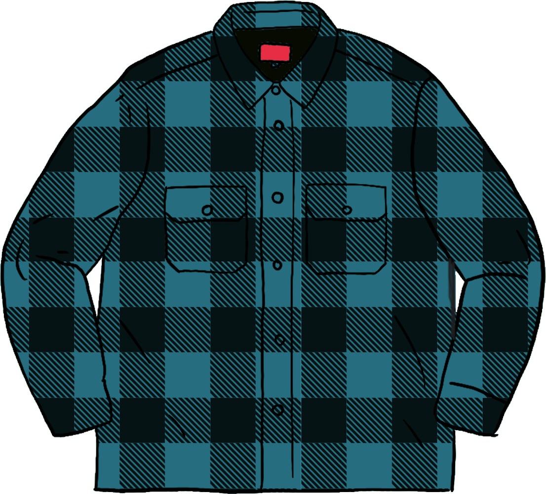 Supreme Quilted Flannel Shirt Teal - FW20