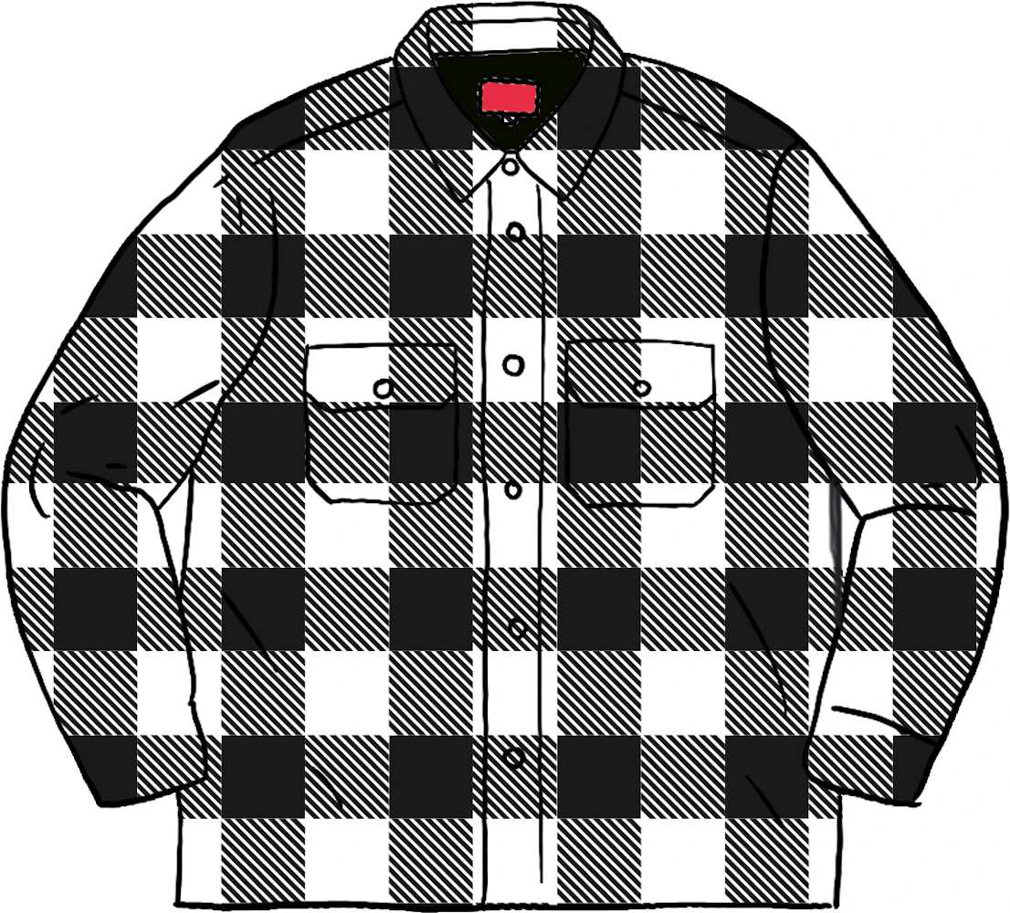 【M】Supreme Quilted Flannel Shirt white
