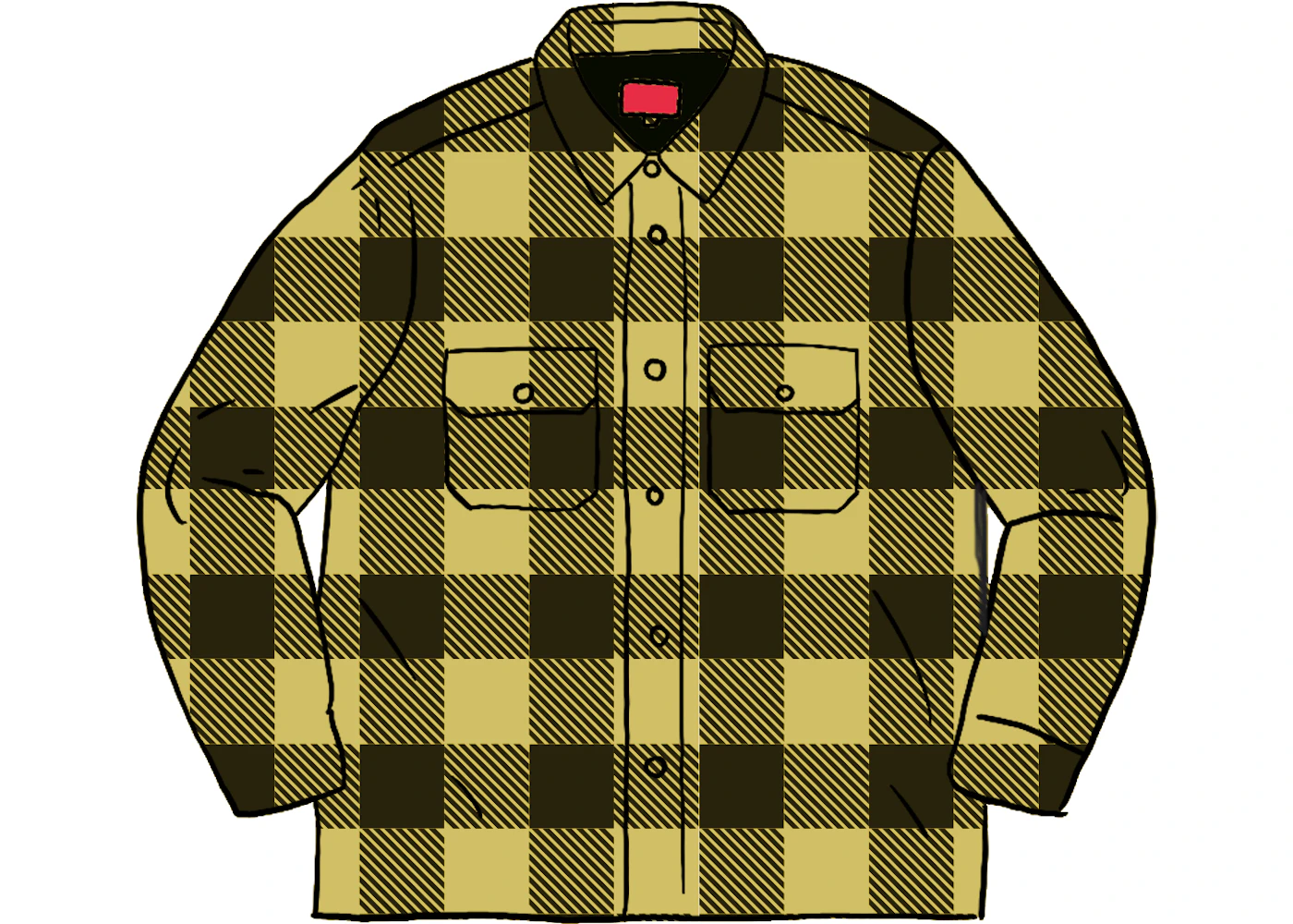 Supreme Quilted Flannel Shirt Yellow Men's - FW20 - US