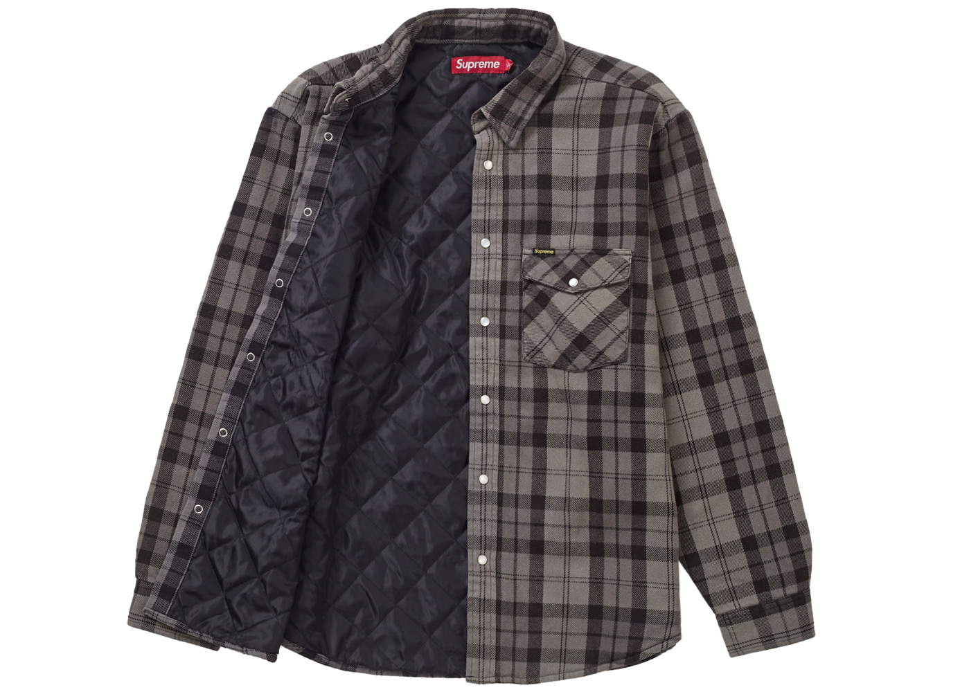 Supreme Quilted Flannel Snap Shirt Black