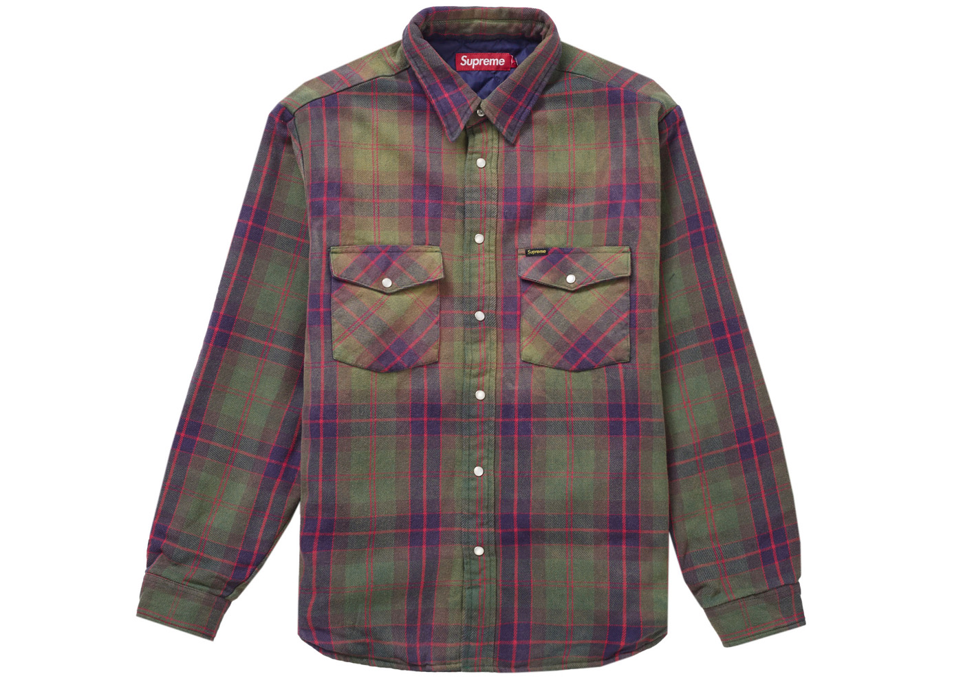 Supreme Quilted Flannel Snap Shirt Green メンズ - SS24 - JP