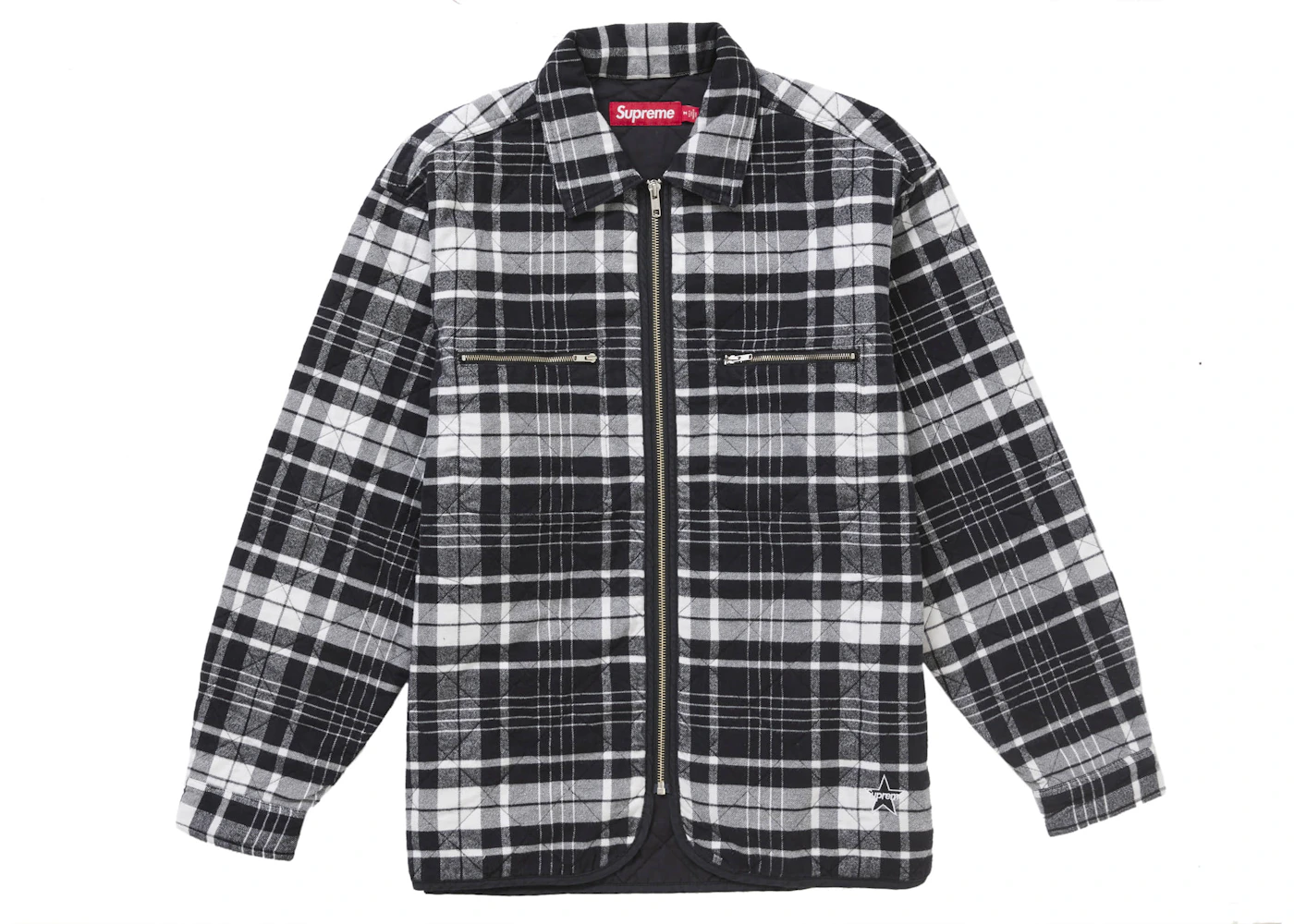 Supreme Hooded Flannel Jacket Supreme Zip Flannel Supreme Quilted