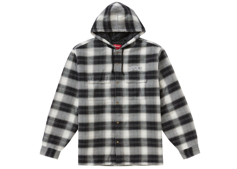 Quilted Hooded Plaid Shirt