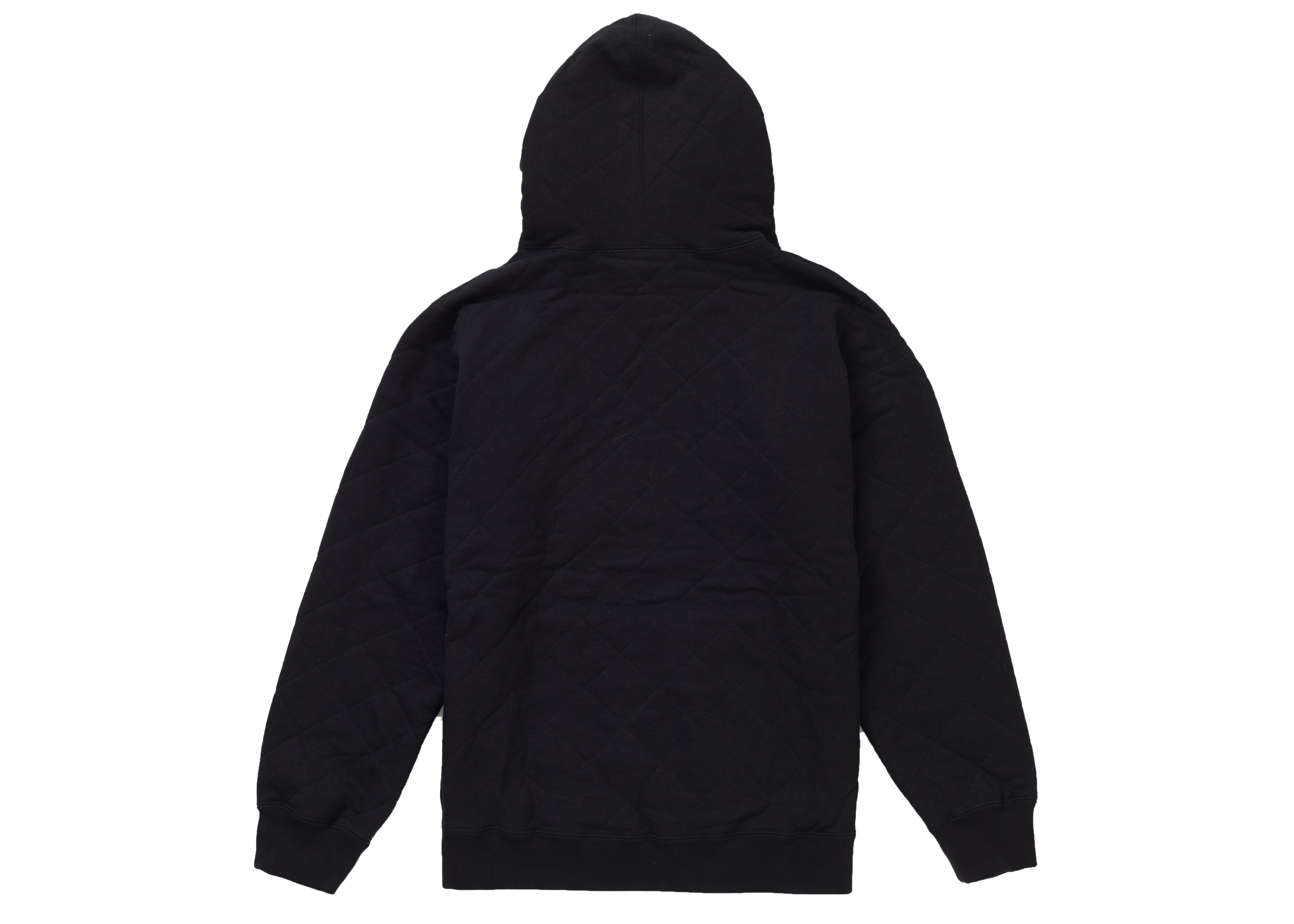 Supreme Quilted Hooded Sweatshirt Black - FW18 - JP