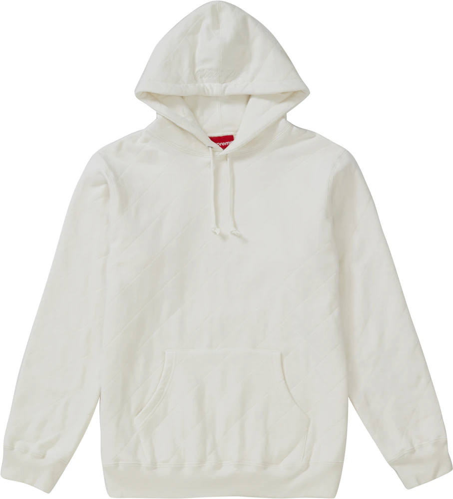 Supreme Quilted Hooded Sweatshirt White - FW18 - US