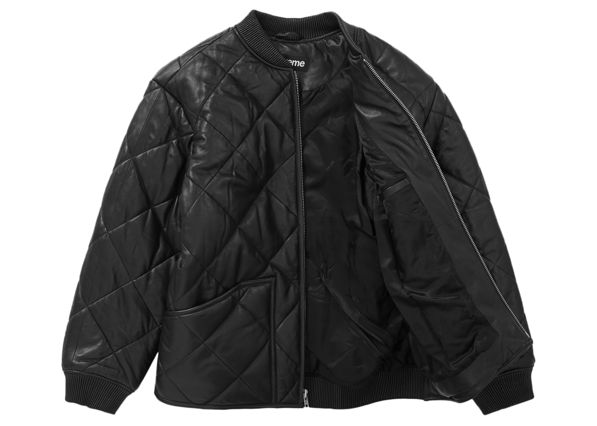 Supreme Quilted Leather Work Jacket Black Men's - FW22 - US
