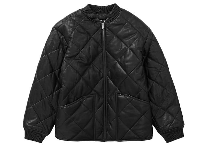 Supreme Quilted Leather Work Jacket Black メンズ - FW22 - JP