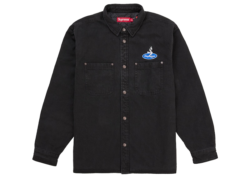 Supreme Quilted Lined Denim Snap Shirt (SS26) Black Men's - SS26 - US