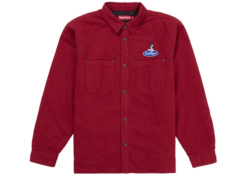 Supreme Quilted Lined Denim Snap Shirt (SS26) Red Men's - SS26 - US