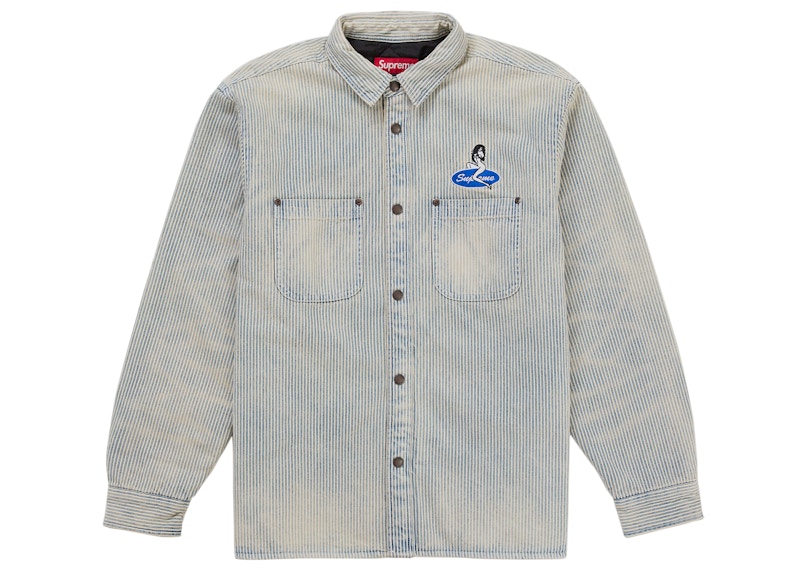 トップス supreme quilted lined denim snap shirt Supreme Quilted Lined Denim Snap Shirt (SS26) Stripe Men's - SS26 - US