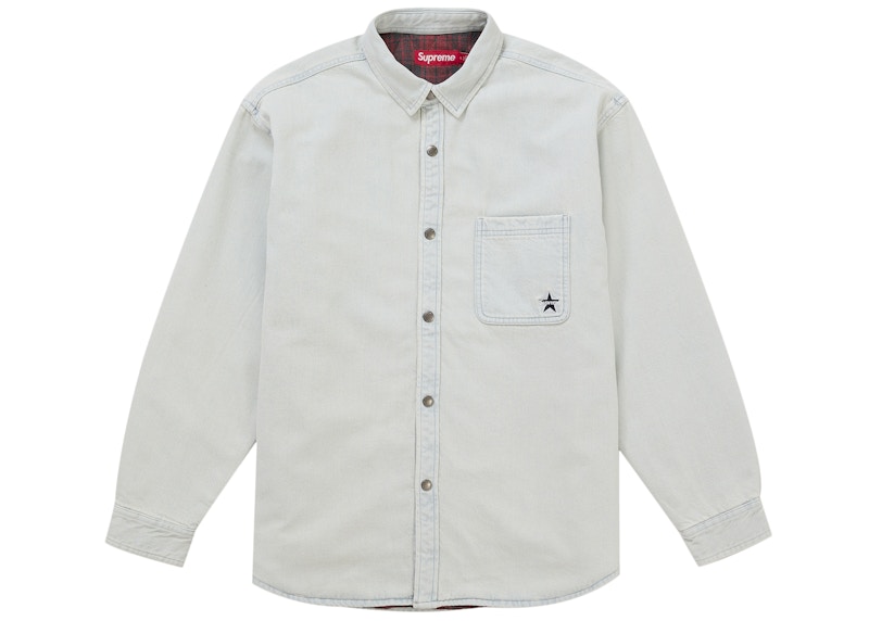 Supreme Quilted Lined Denim Snap Shirt White メンズ - FW25 - JP
