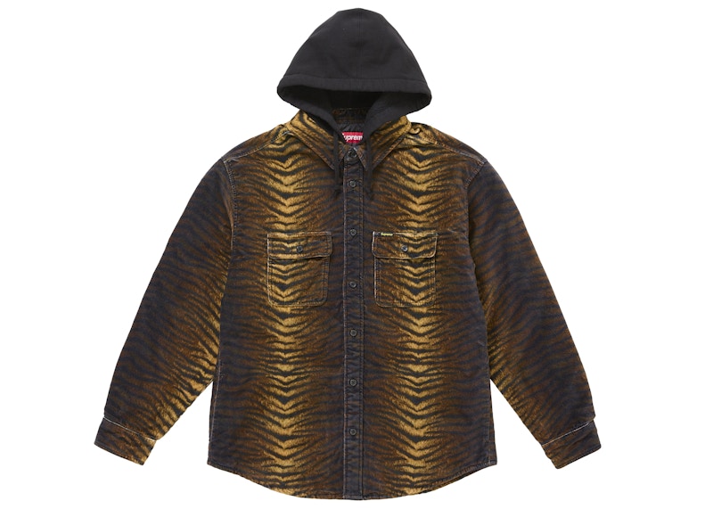 Supreme Quilted Lined Hooded Velvet Shirt Tiger Men's - FW25 - US