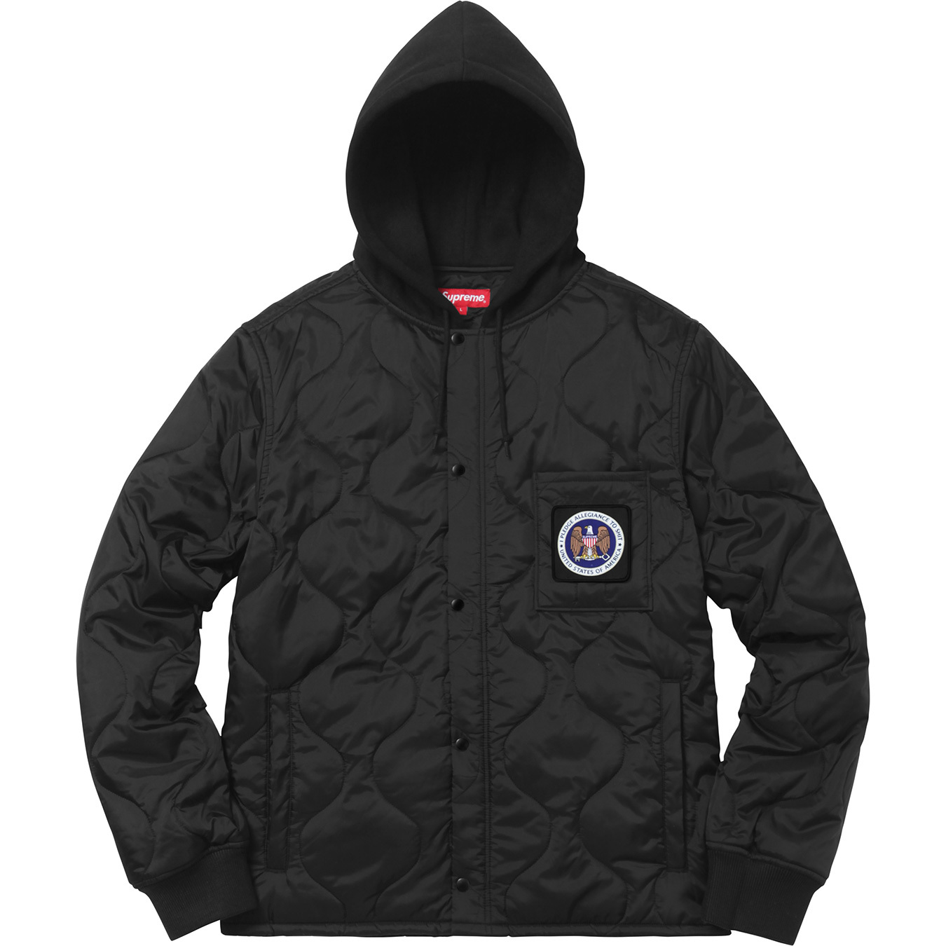 カラーブラックSupreme quilted liner hooded jacket S 新品 ...