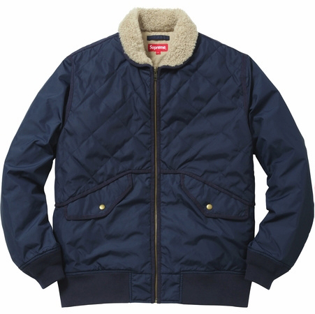 Supreme Quilted Nylon Tanker Jacket Navy - FW16