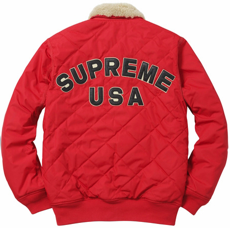 Supreme Quilted Nylon Tanker Jacket Red Men's - FW16 - US