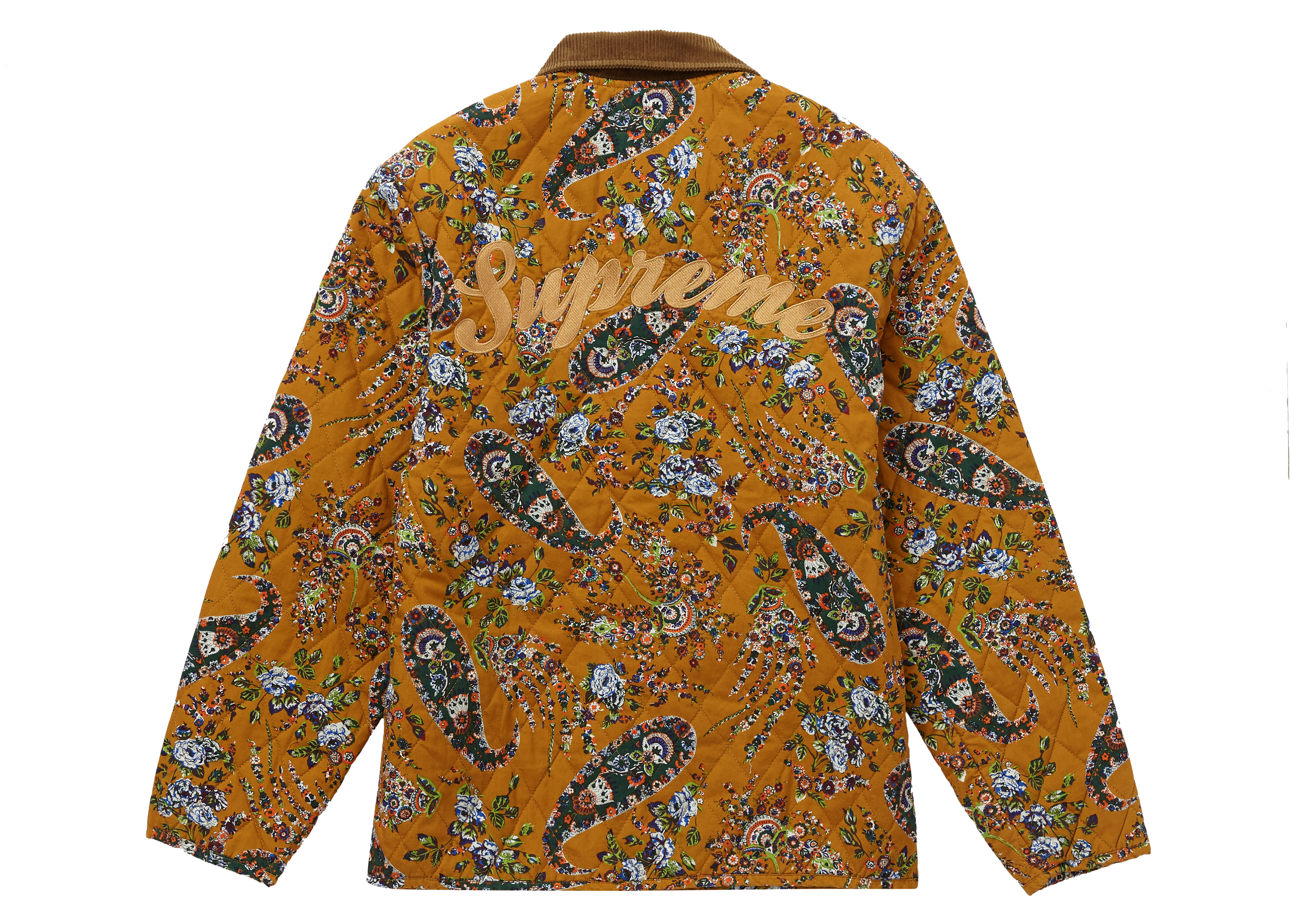 Supreme Quilted Paisley Jacket Mustard Paisley