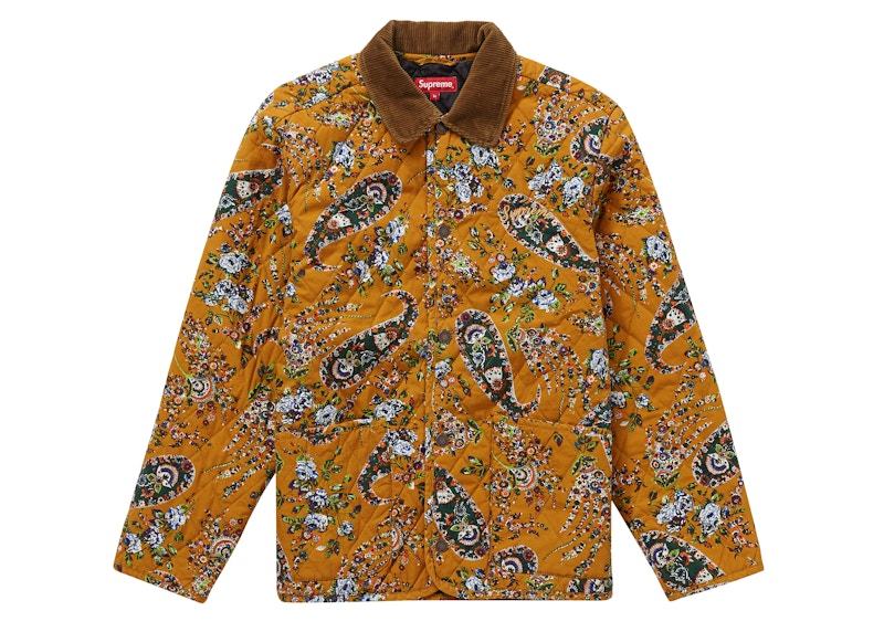 Supreme Quilted Paisley Jacket Mustard Paisley Men's - FW19 - GB