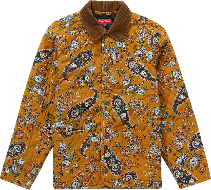Supreme Quilted Paisley Jacket Mustard Paisley Men's - FW19 - US