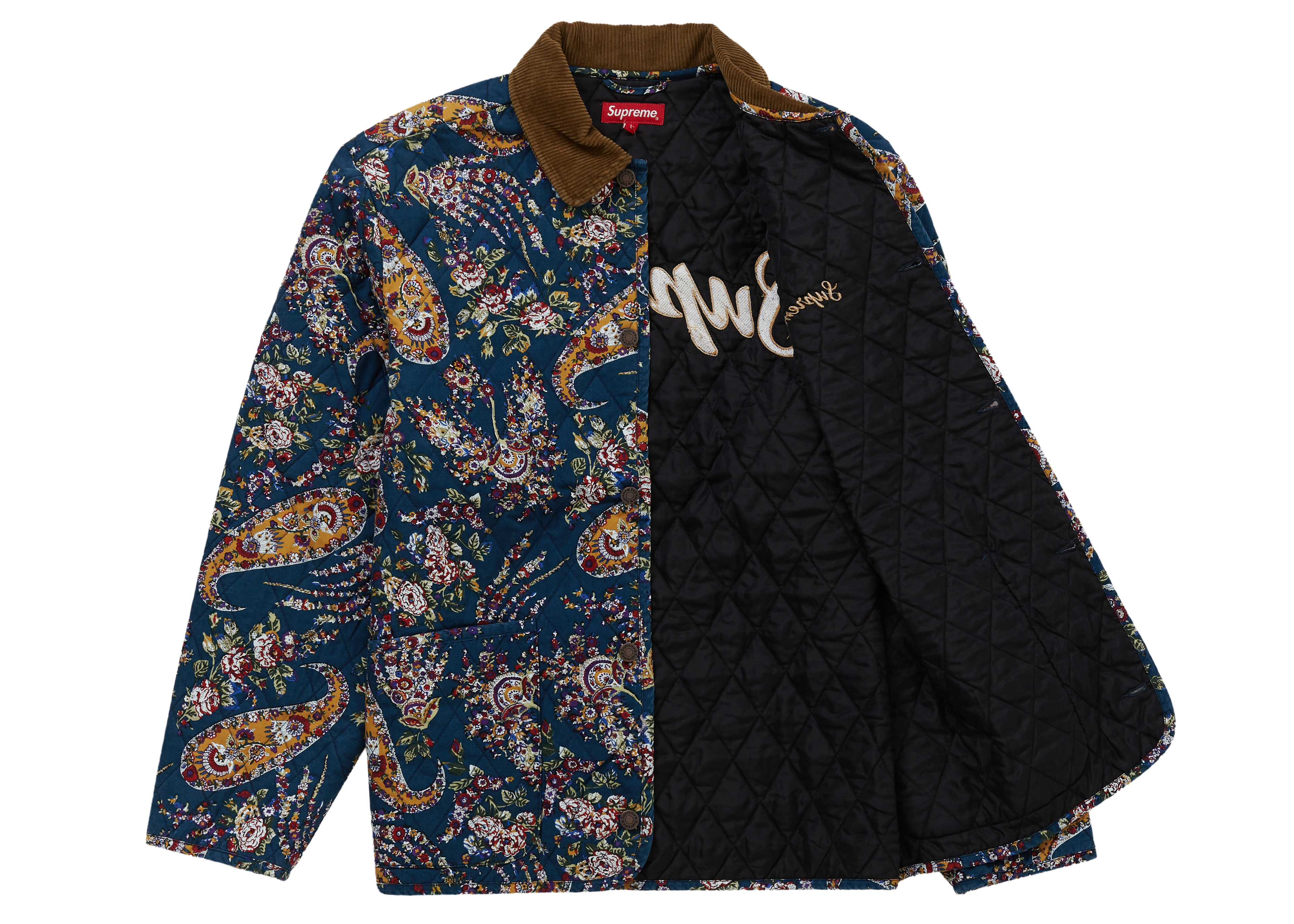 Supreme Quilted Paisley Jacket Navy Paisley
